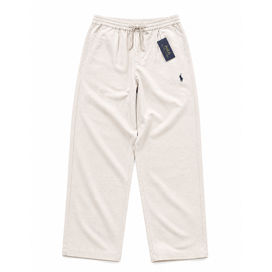 Kurze Leinenhose mit Logo