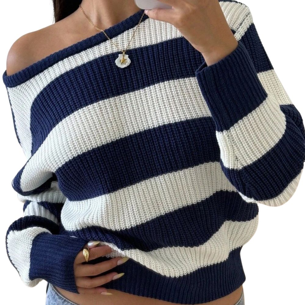 Oversize-Pullover mit Streifen – Lässig-schick