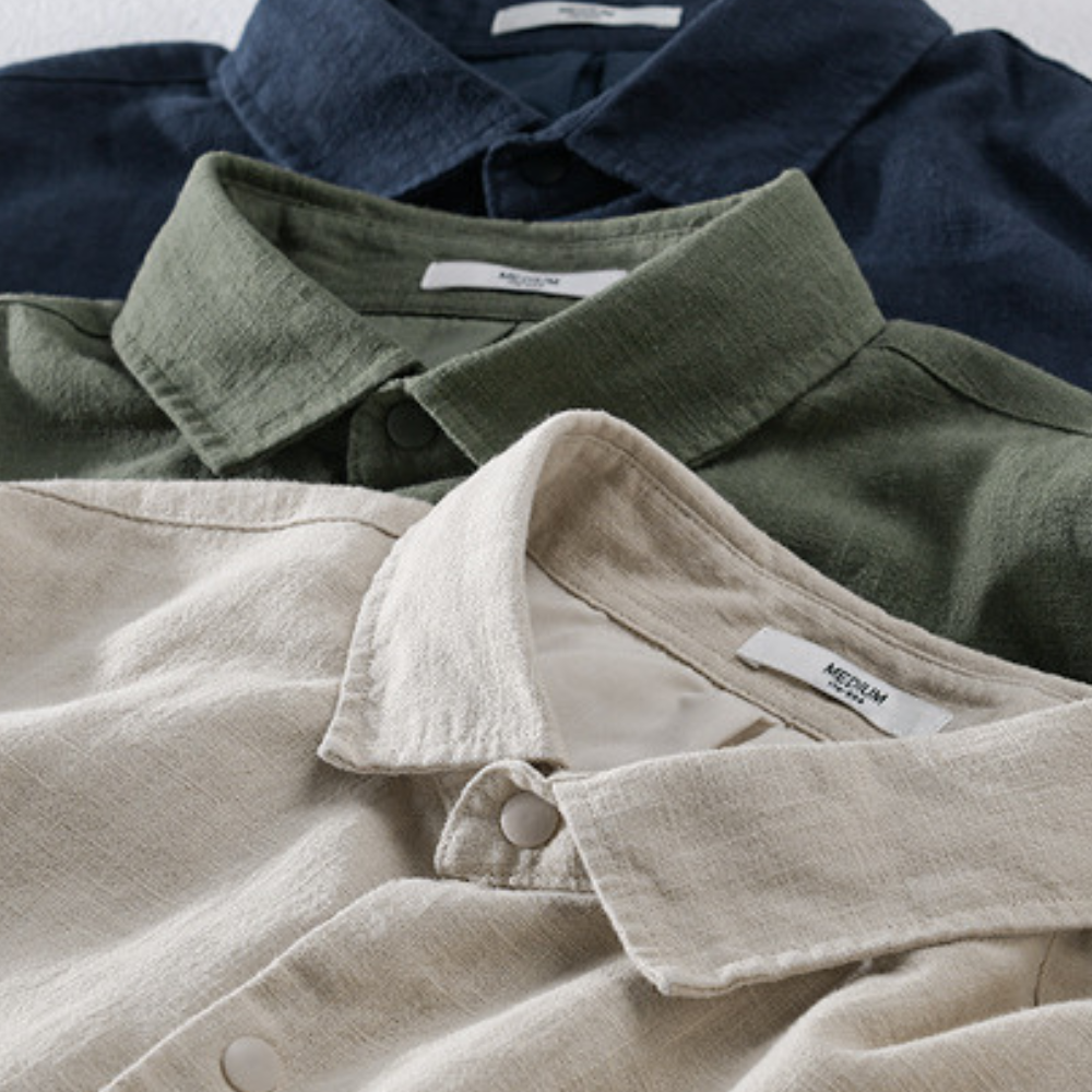 Leinenjacke mit Clip-Knöpfen