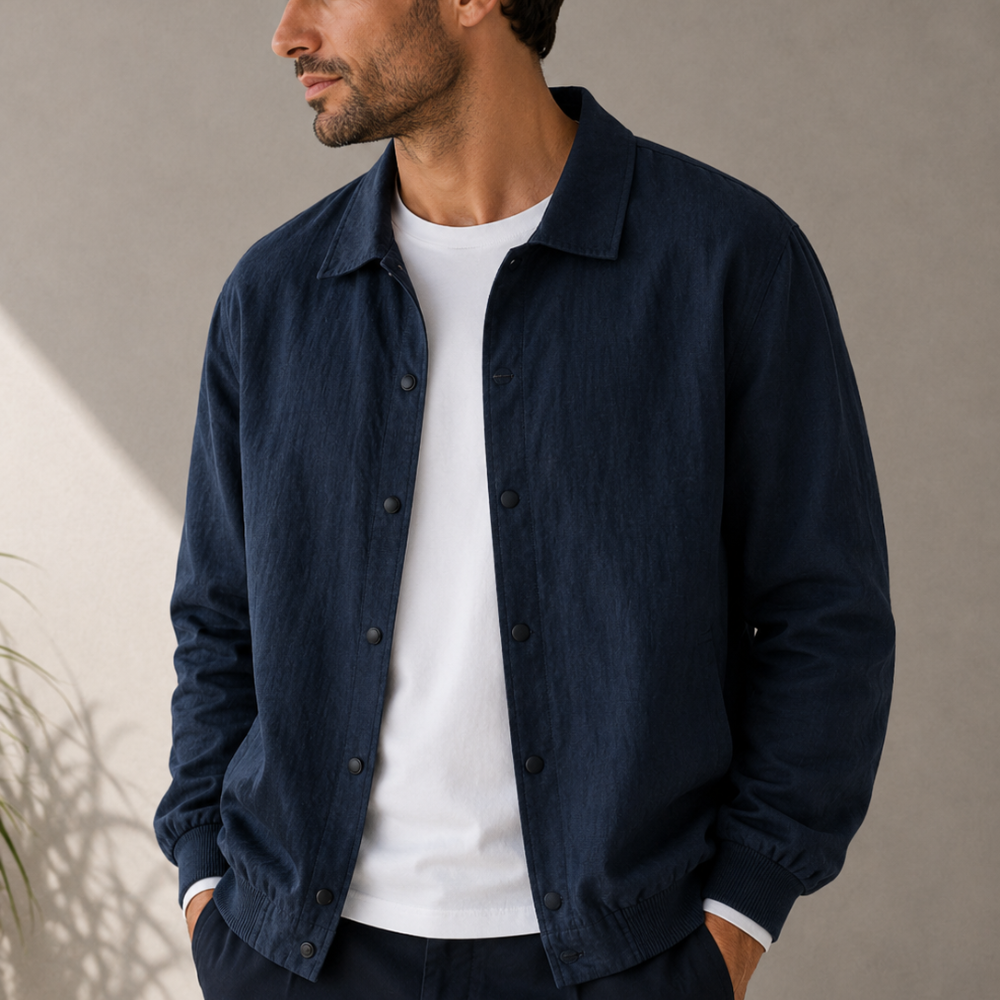 Leinenjacke mit Clip-Knöpfen