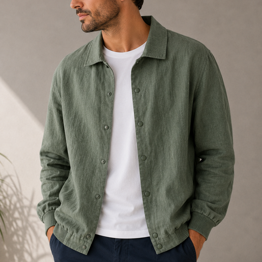 Leinenjacke mit Clip-Knöpfen