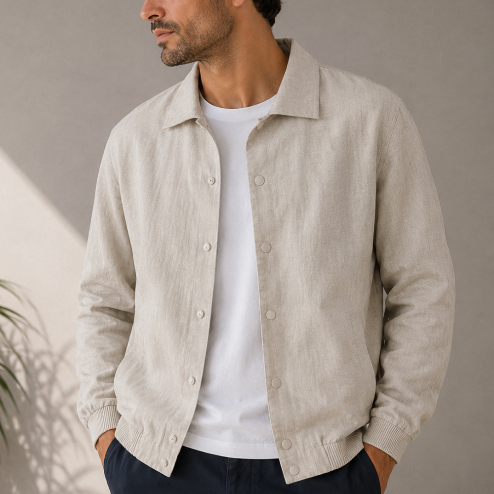 Leinenjacke mit Clip-Knöpfen