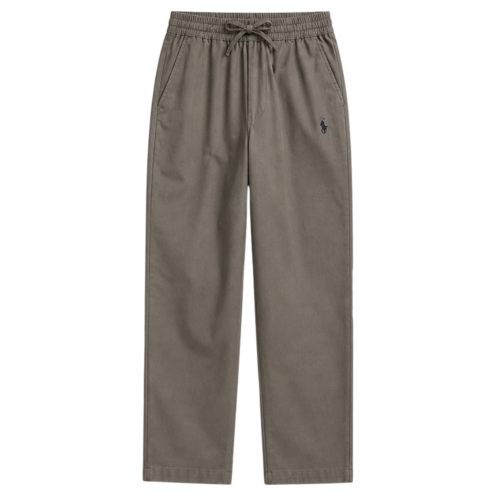Kurze Leinenhose mit Logo