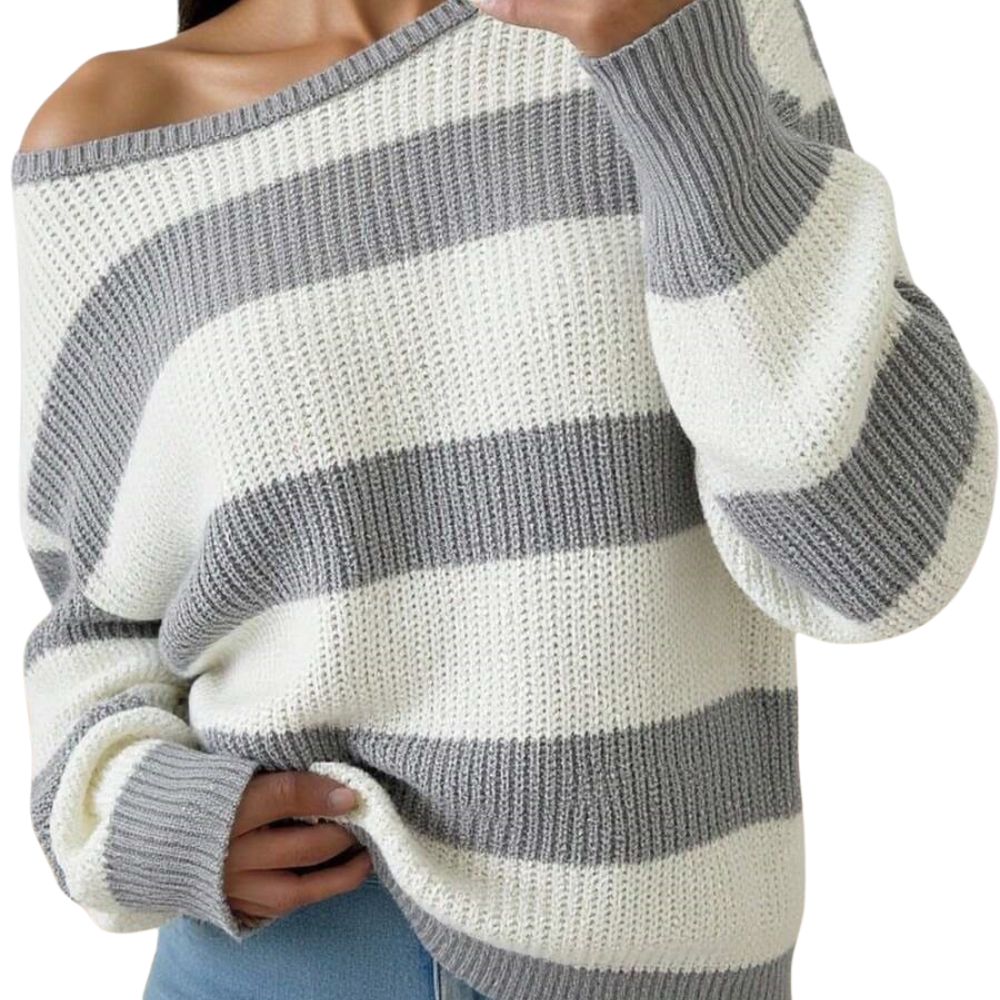 Oversize-Pullover mit Streifen – Lässig-schick